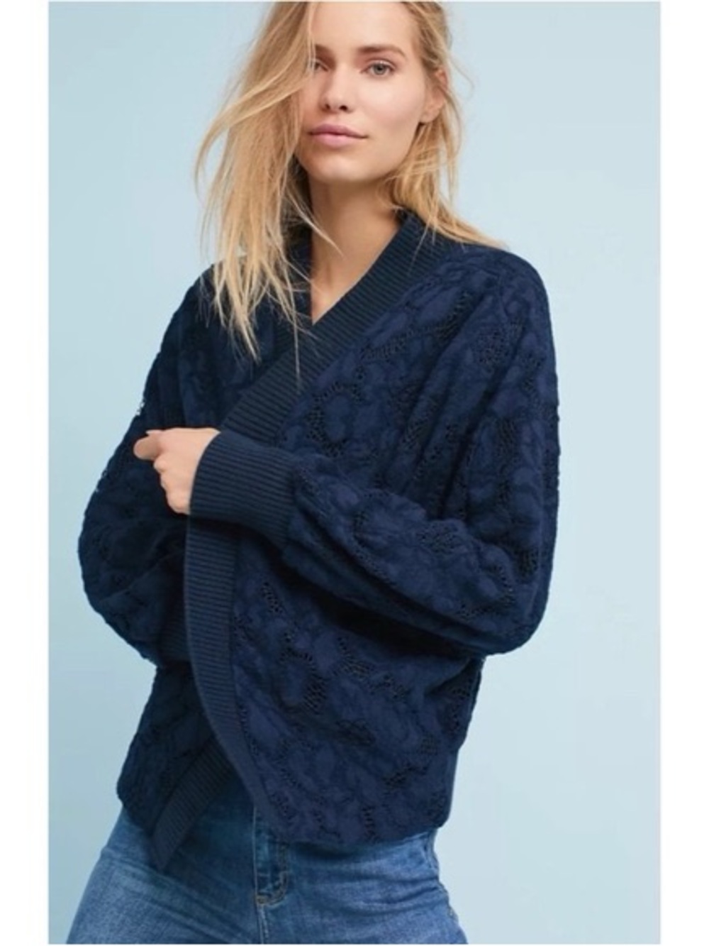 Anthropologie Akemi + Kin Brushed Lace Cardigan Size Large